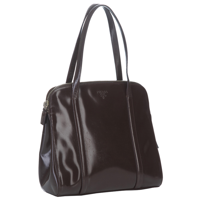 

Prada Dark Brown Leather Satchel Bag