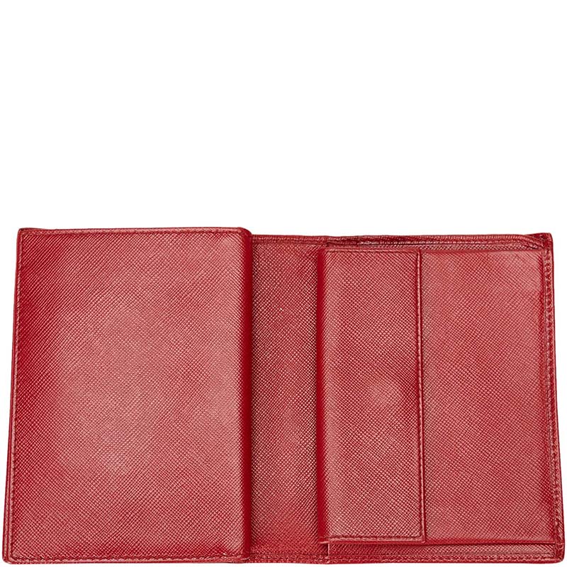 

Prada Bordeaux Leather Small Wallet, Red