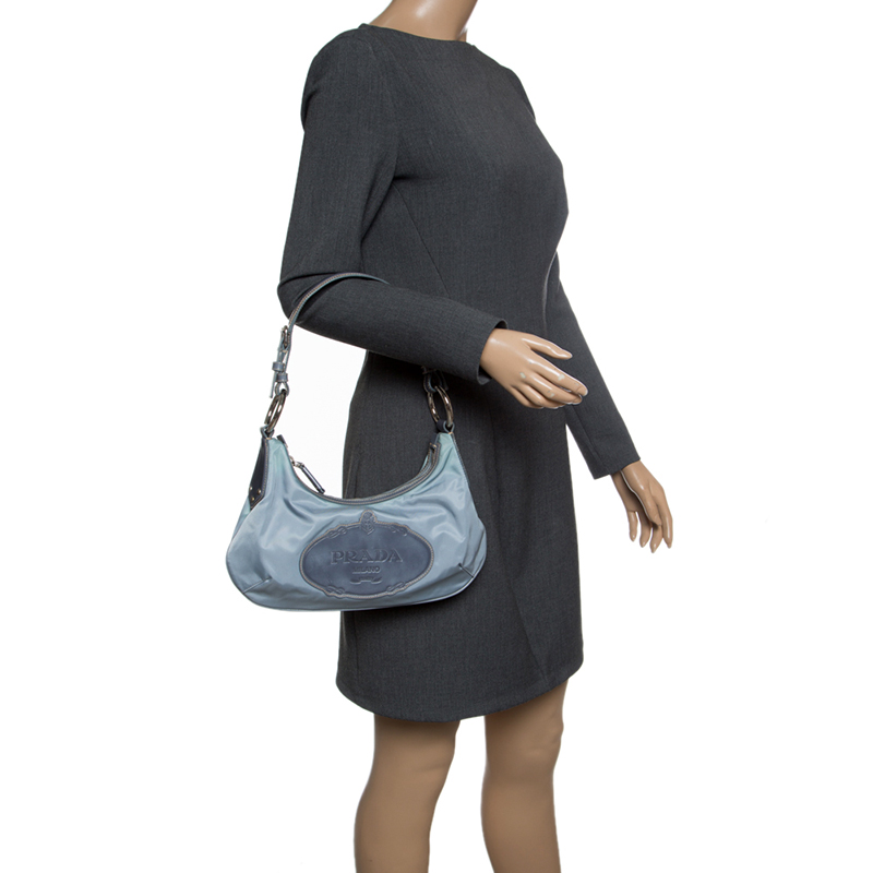

Prada Light Blue Nylon Shoulder Bag