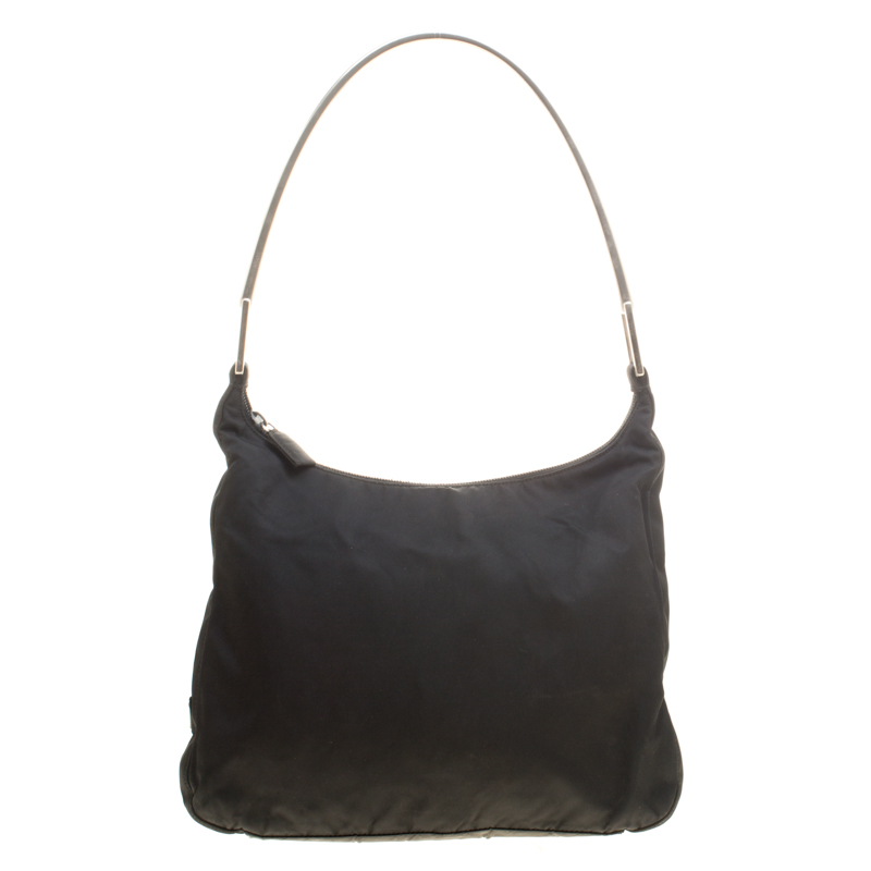 black nylon shoulder bag