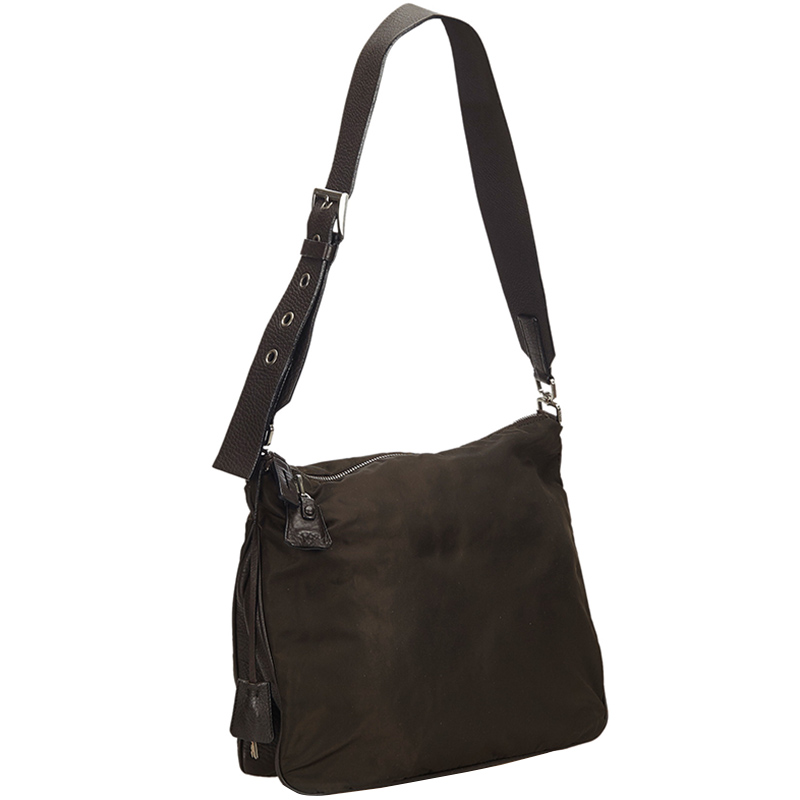 

Prada Two Tone Nylon/Leather Shoulder Bag, Multicolor