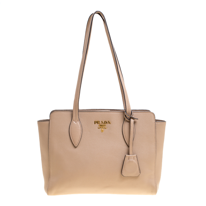 Prada Light Brown Leather Shoulder Bag Prada | The Luxury Closet
