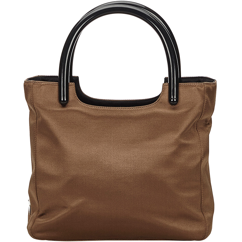 Pre Owned Prada Brown Satin Everyday Bag