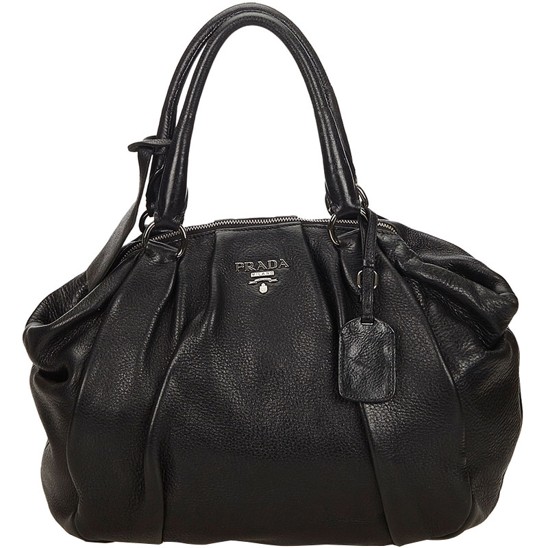 Pre Owned Prada Black Leather Everyday Bag