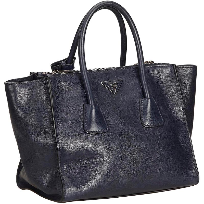 

Prada Black Calfskin Leather Twin Pocket Double Handle Tote