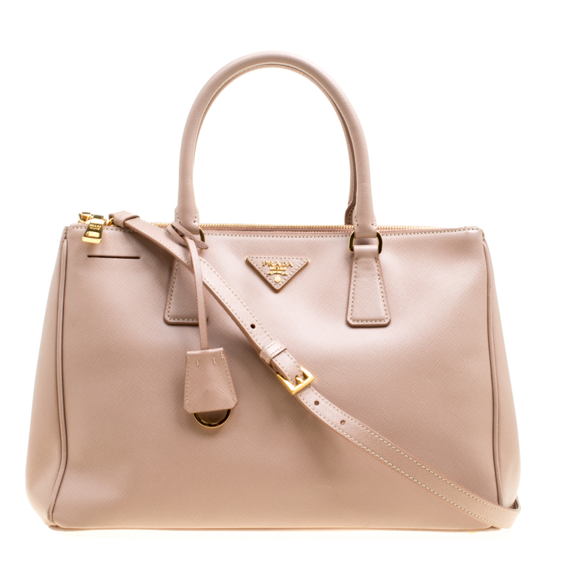 Prada, Bags, Prada Blush Medium Saffiano Lux Double Zip