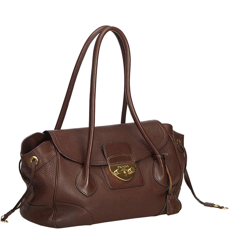 

Prada Dark Brown Leather Shoulder Bag