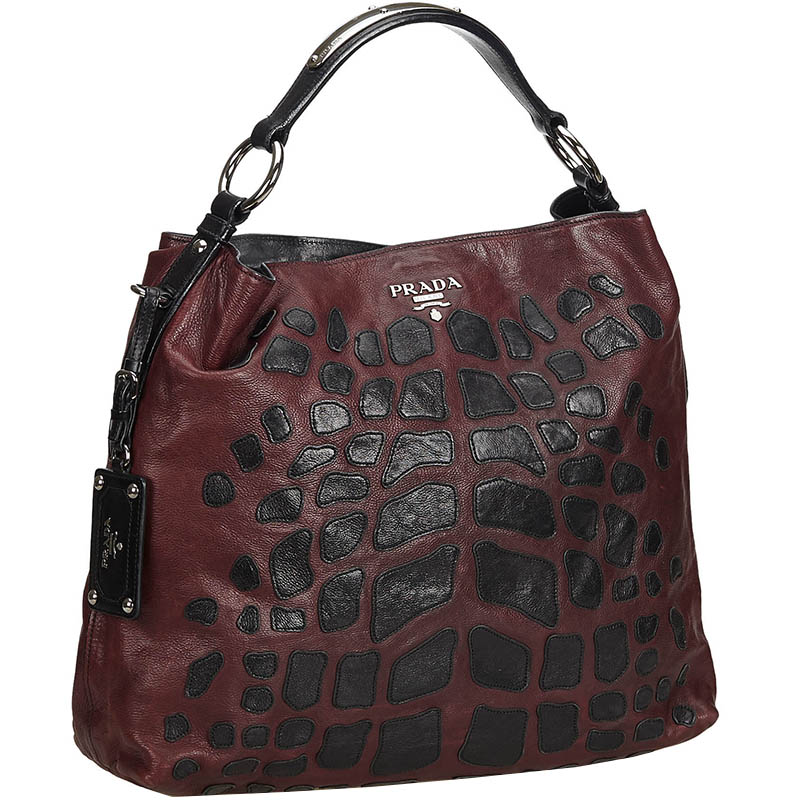 

Prada Brown Leather Patchwork Tote Bag
