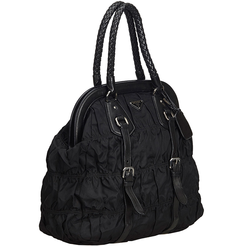 

Prada Black Gathered Nylon Everyday Bag