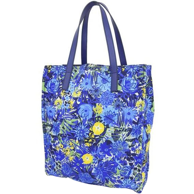 

Prada Blue Floral Nylon Tote