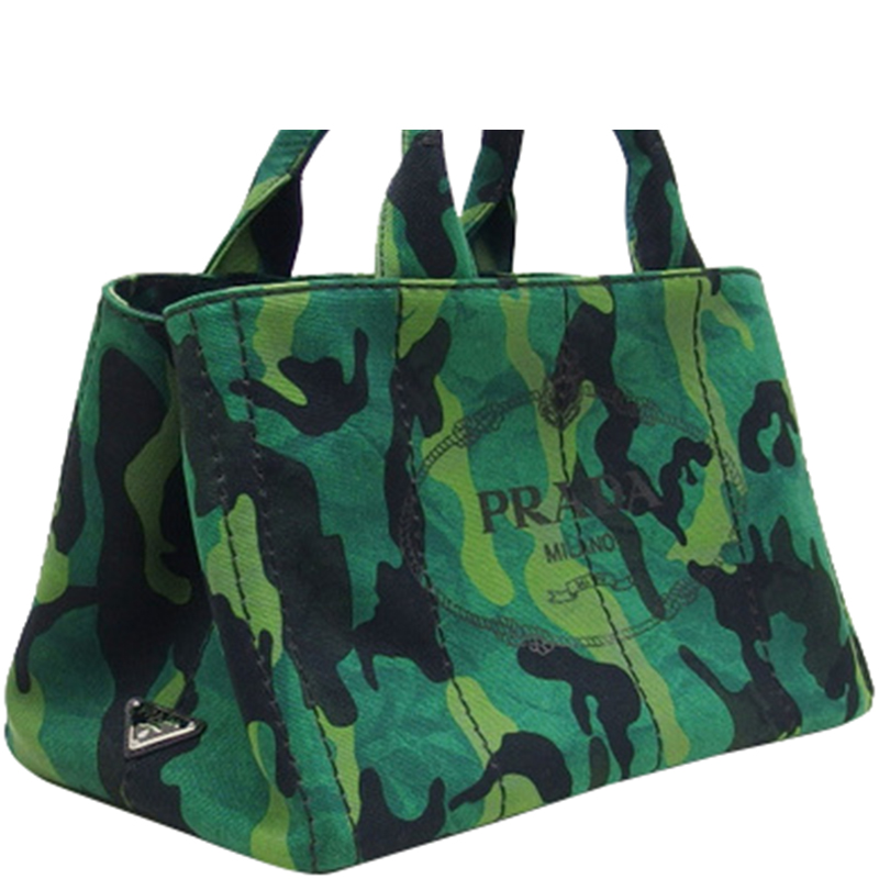 

Prada Green Camouflage Canvas Tote