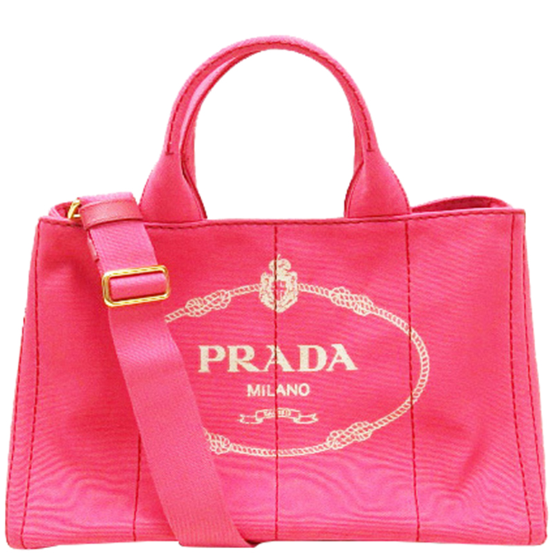 Buy Prada Pink Canvas Tote 168557 at best price | TLC