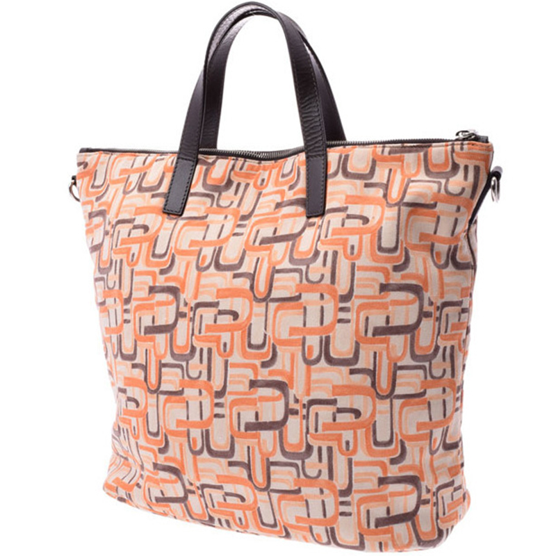 

Prada Orange Print Jersey Tote, Multicolor