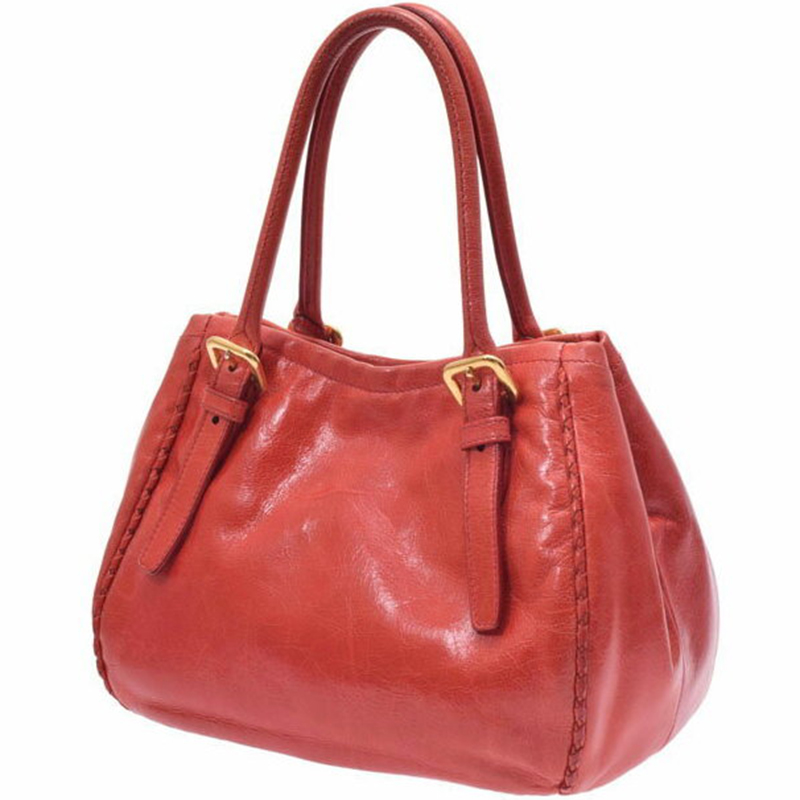 

Prada Red Leather Satchel Bag