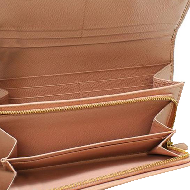 

Prada Beige Saffiano Lux Leather Continental Wallet