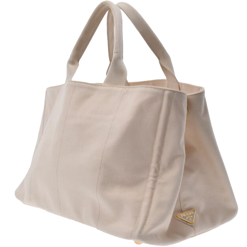 

Prada White Canvas Tote