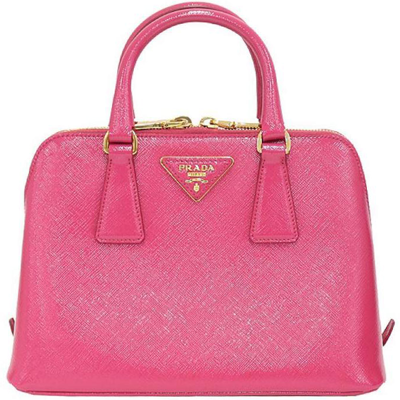 Prada Pink Saffiano Lux Leather Small Promenade Bag