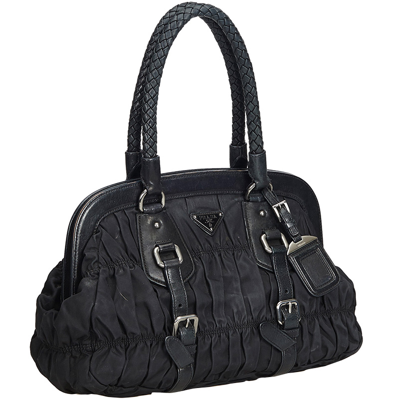 

Prada Black Gathered Nylon Everyday Bag