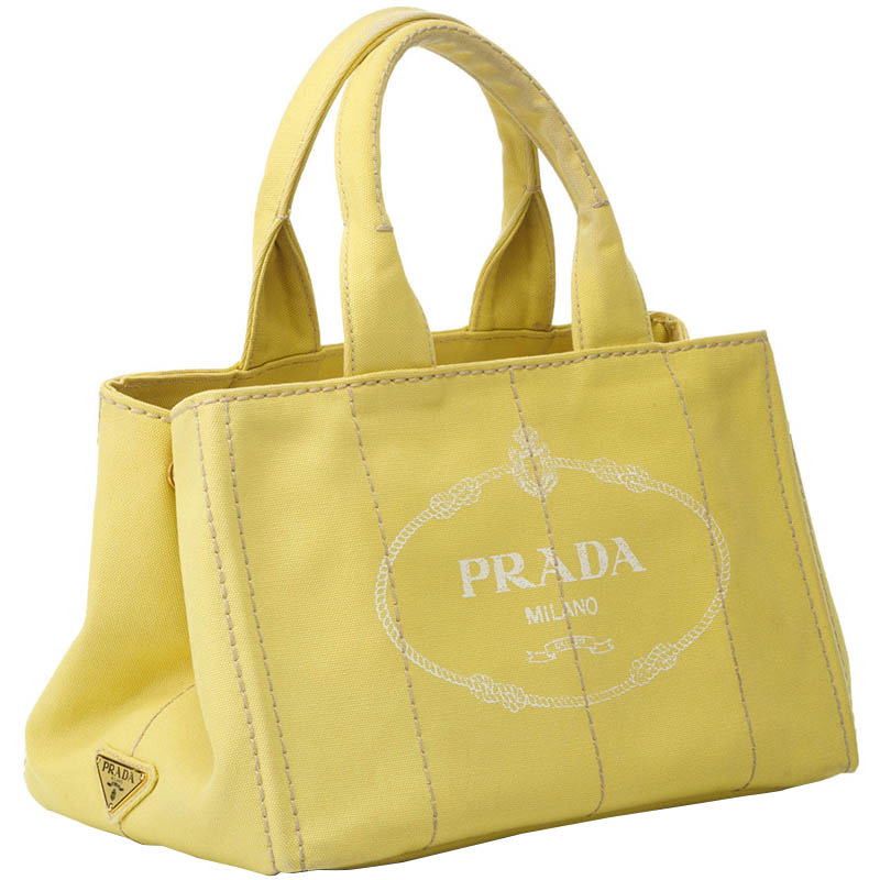 

Prada Yellow Canvas Canapa Tote