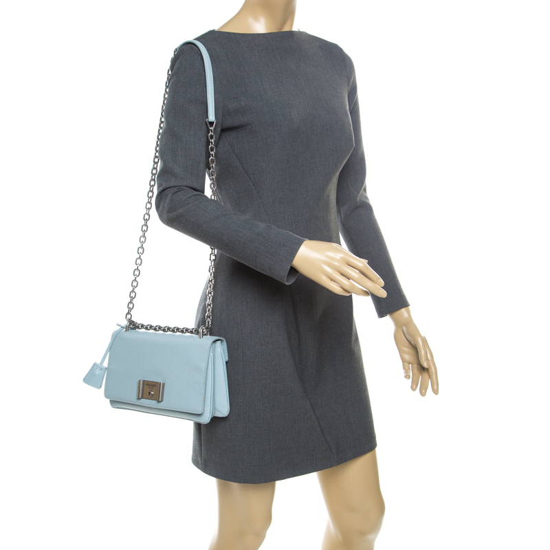 

Prada Blue Leather Shoulder Bag