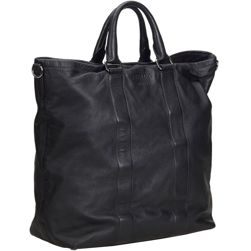 

Prada Black Leather Tote Bag