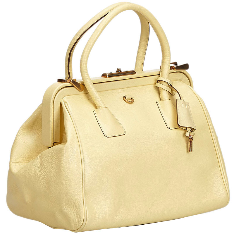 

Prada Ivory Leather Everyday Bag, Cream