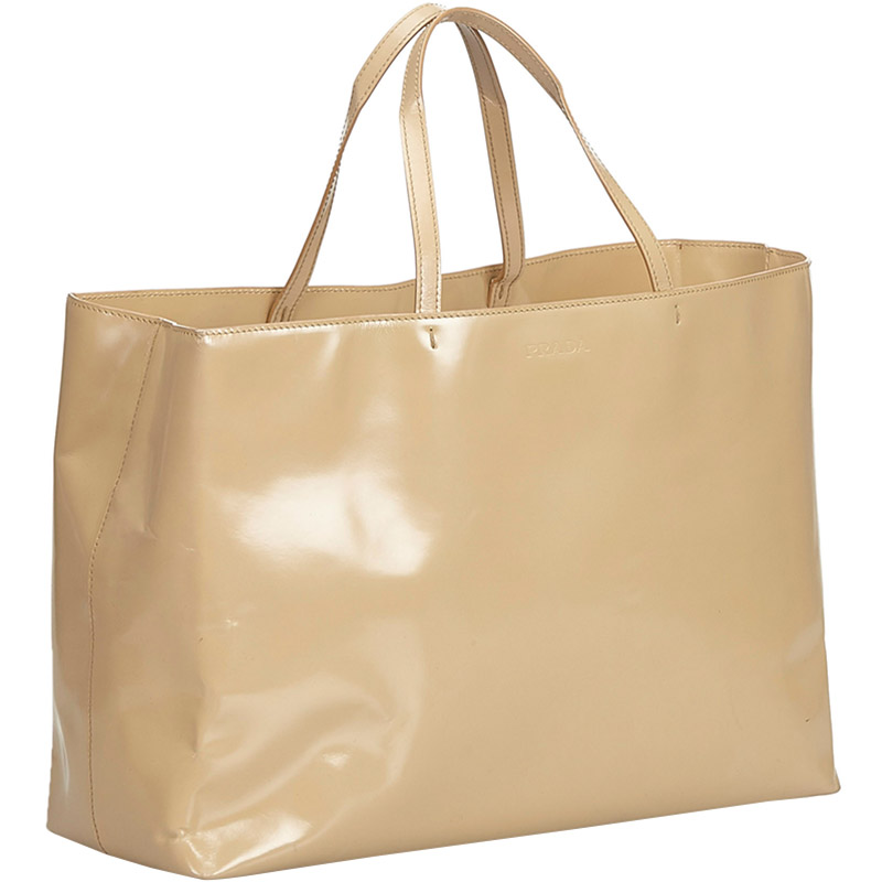 

Prada Beige Leather Tote Bag