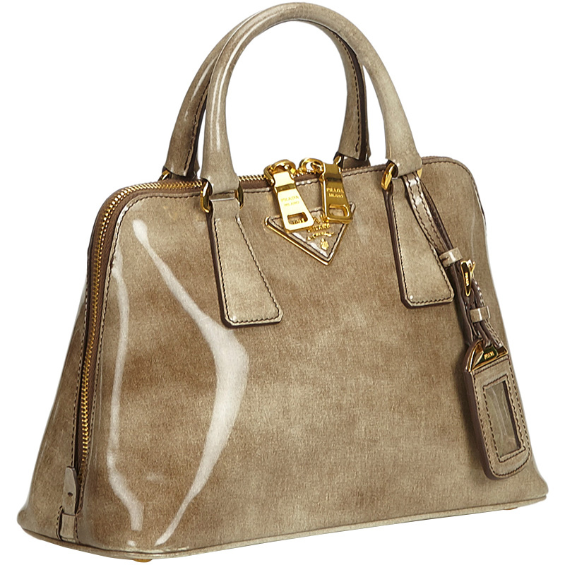 

Prada Brown Patent Leather Lux Promenade Everyday Bag
