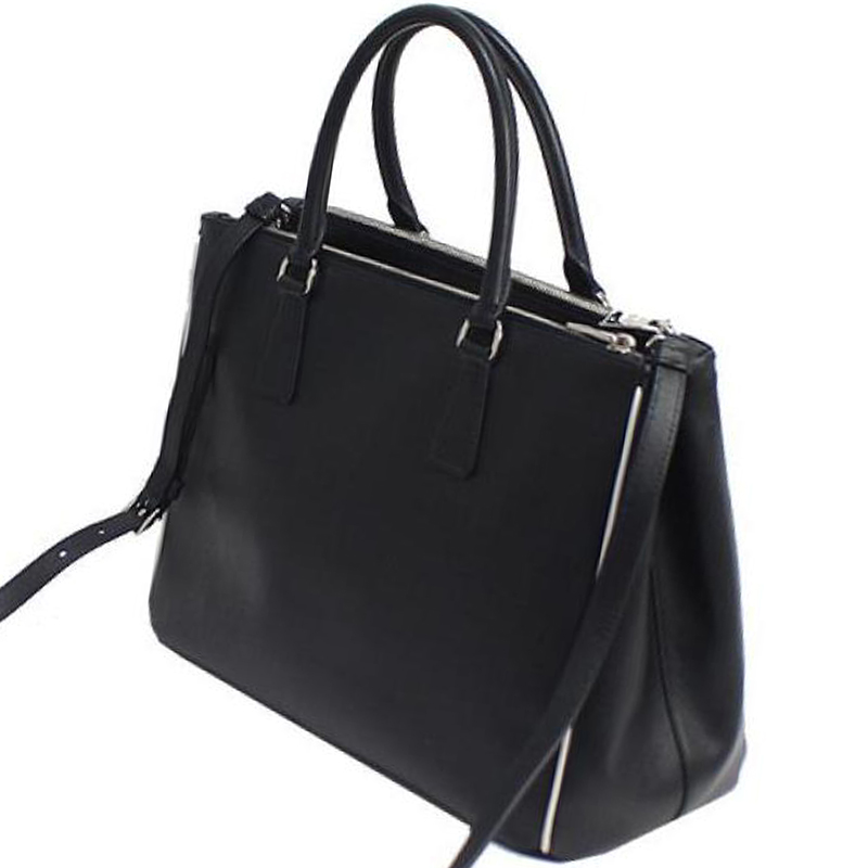 

Prada Black Saffiano Lux Leather Medium Double Zip Tote