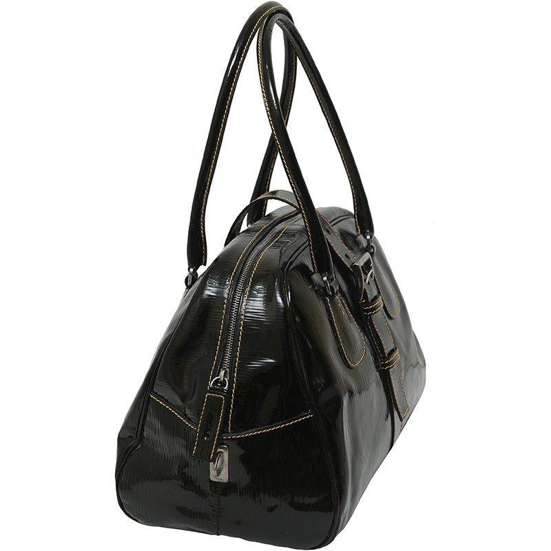 

Prada Black Textured Patent Leather Bowling Bag