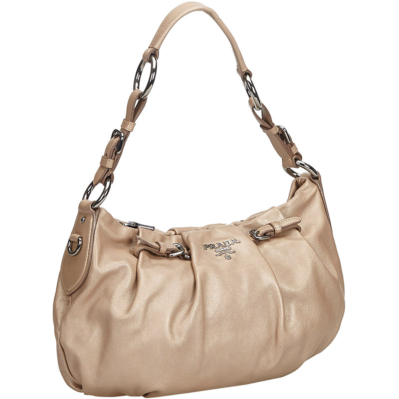 

Prada Pink Leather Hobo Bag