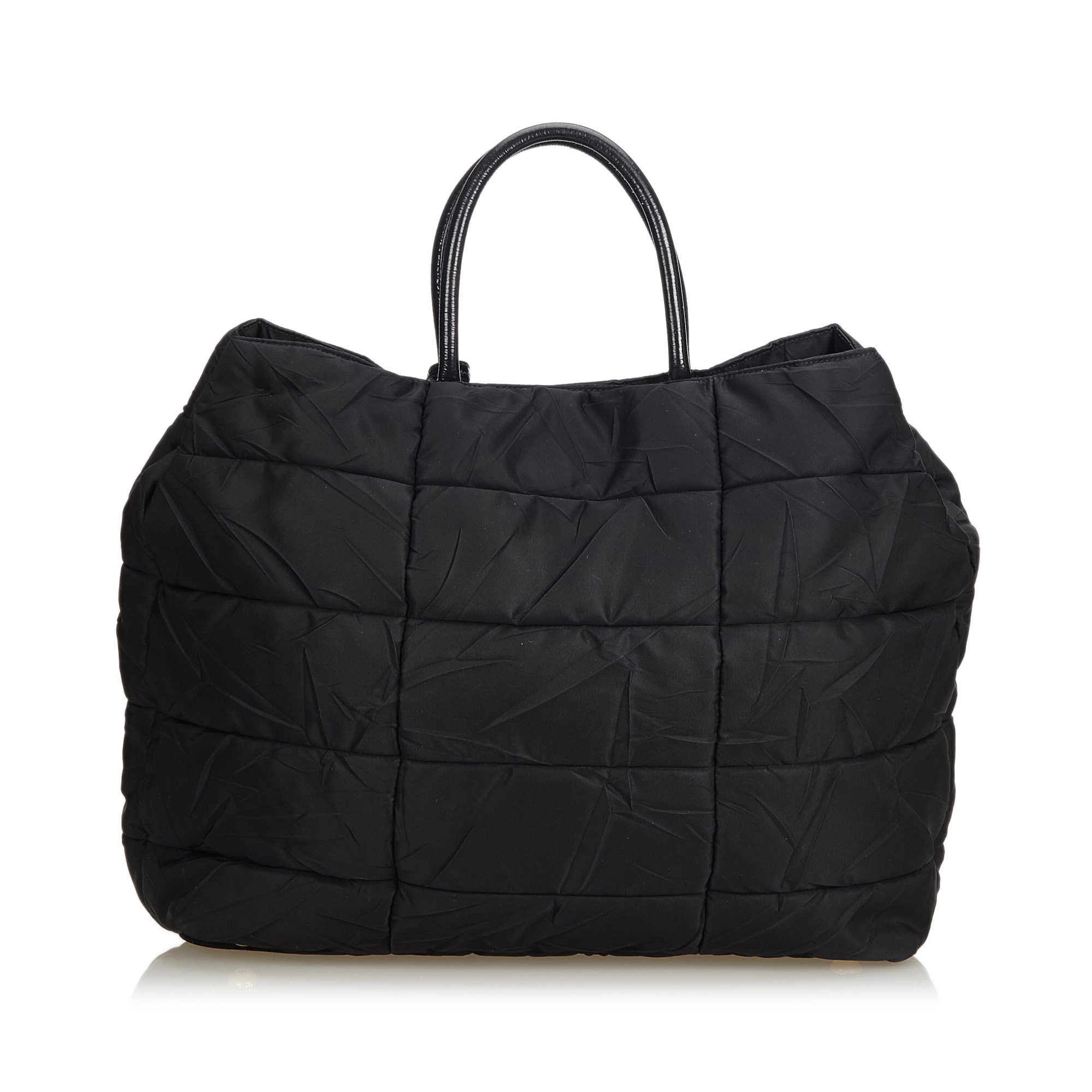 quilted nylon tote bag