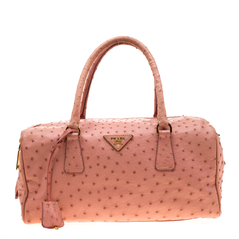 pink ostrich purse