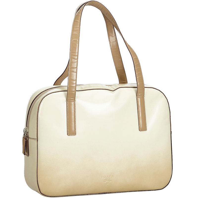

Prada white Ivory Leather Handbag, Cream