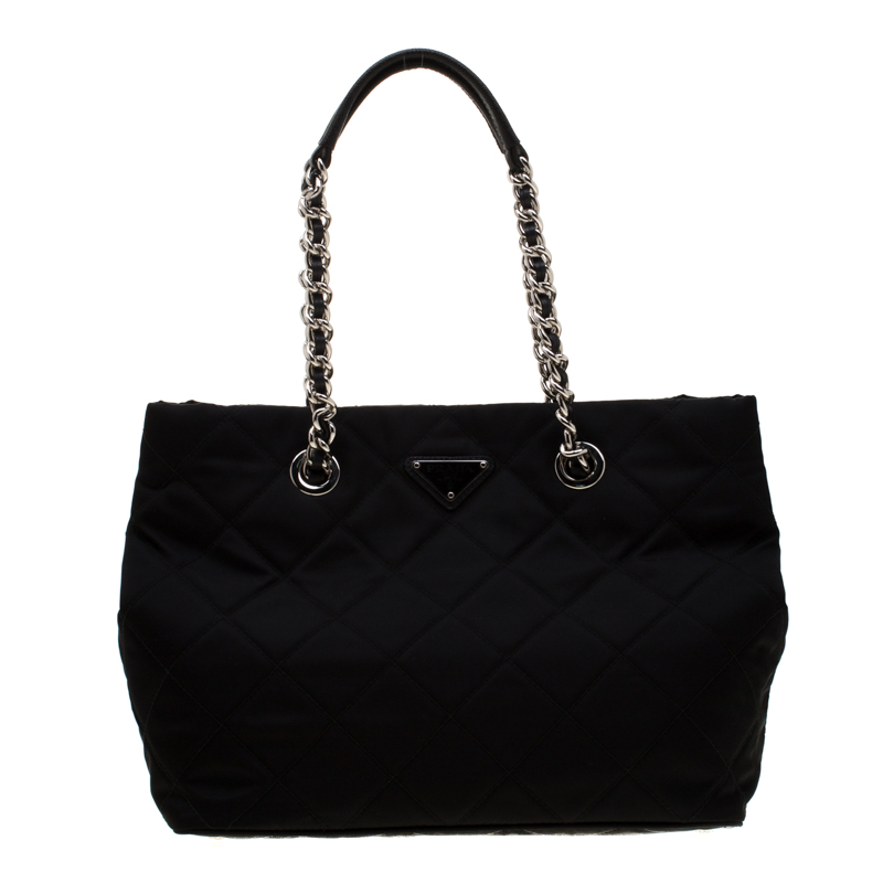 black quilted bag