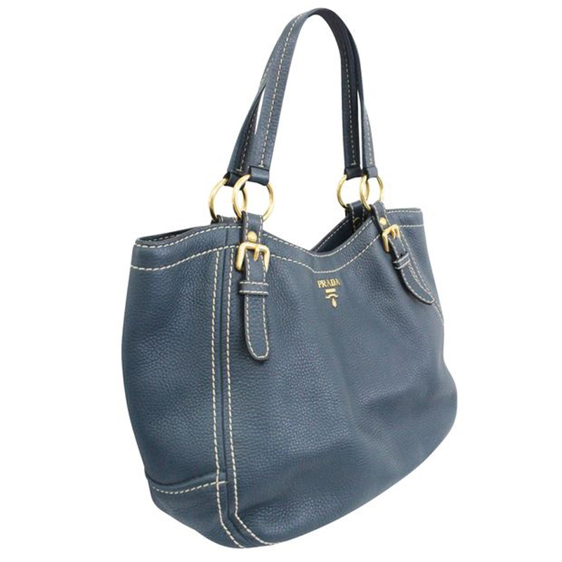 

Prada Blue Leather Tote