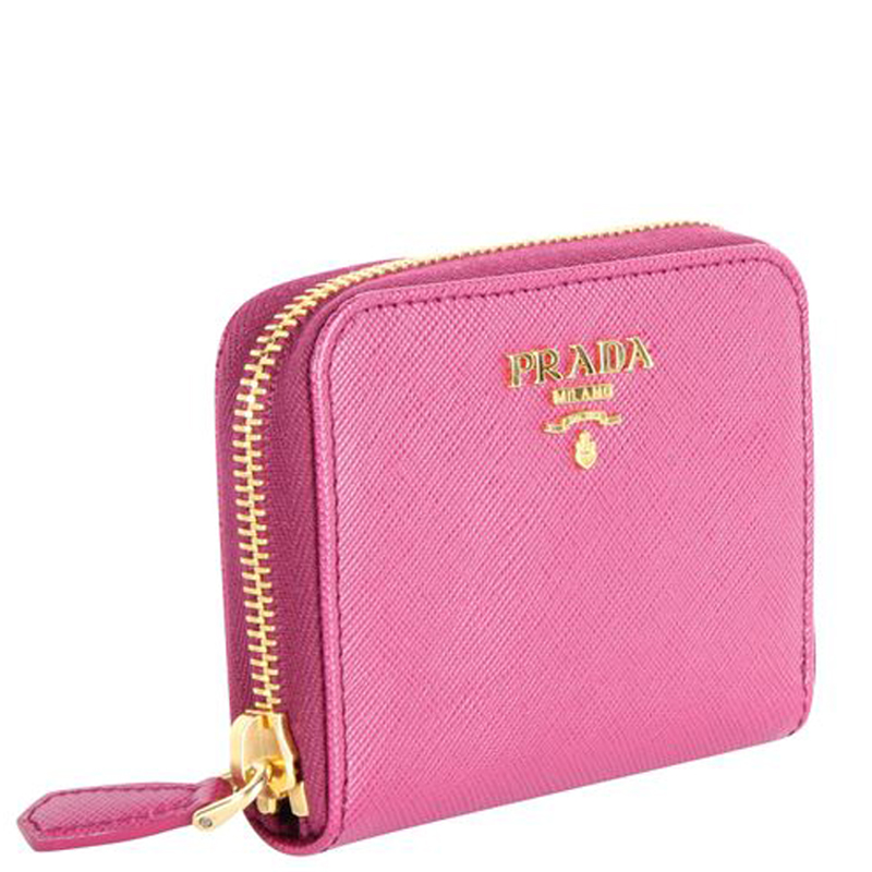 

Prada Pink Saffiano Leather Coin wallet