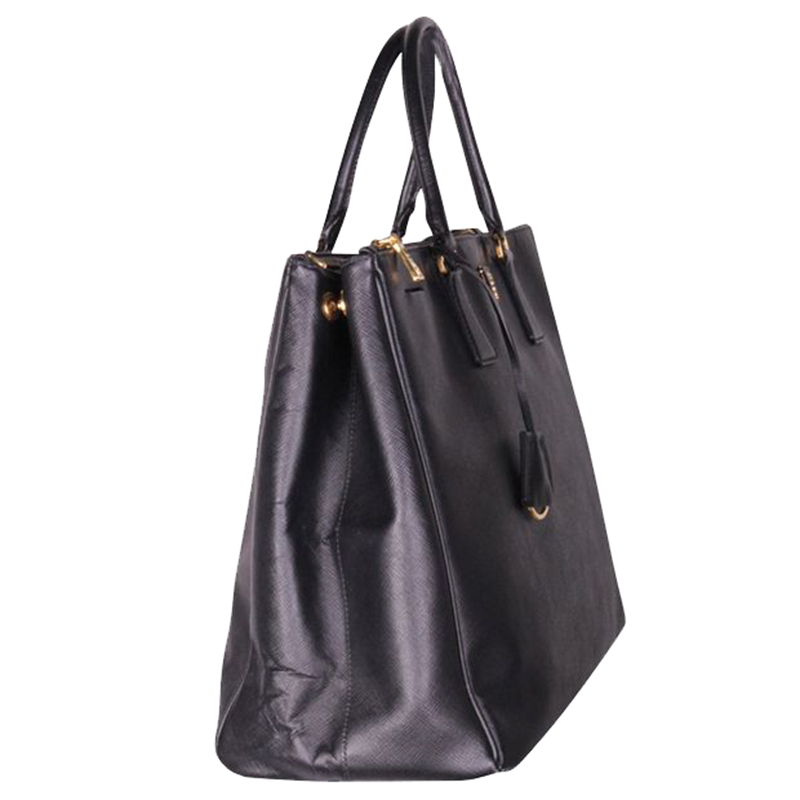 

Prada Black Saffiano Lux Leather Tote Bag