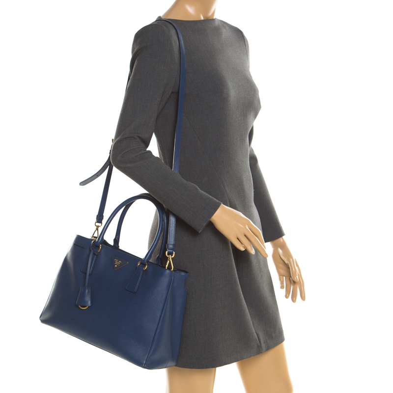 

Prada Blue Saffiano Leather  Tote