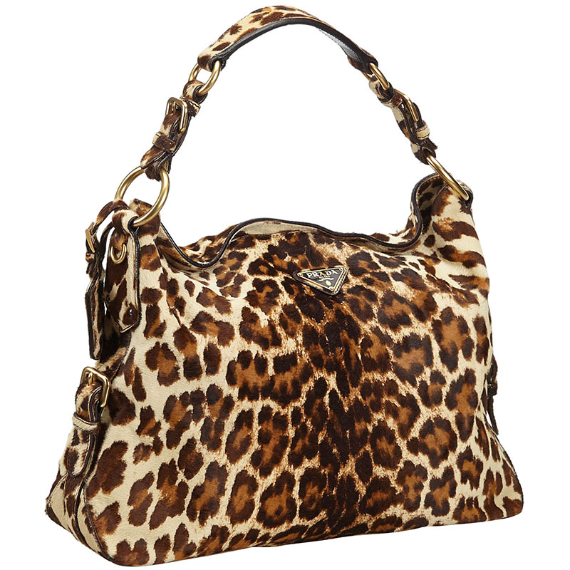 Prada Brown Leopard Pony Hair Shoulder Bag Prada | TLC