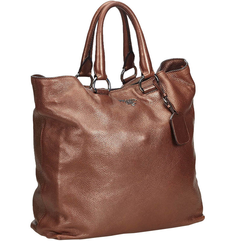 

Prada Brown Leather Tote Bag