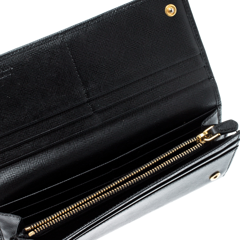 

Prada Black Saffiano Leather Continental Wallet