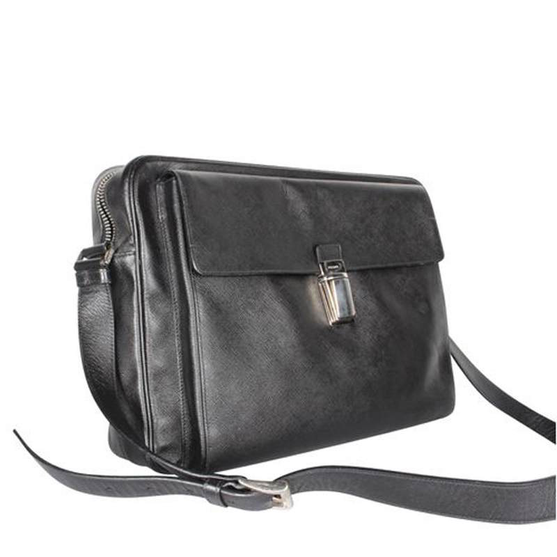 

Prada Black Leather Briefcase Bag