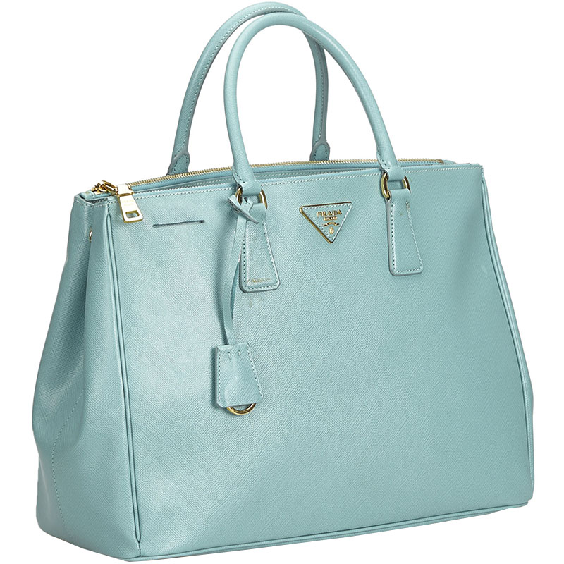 

Prada Blue Saffiano Leather Galleria Tote