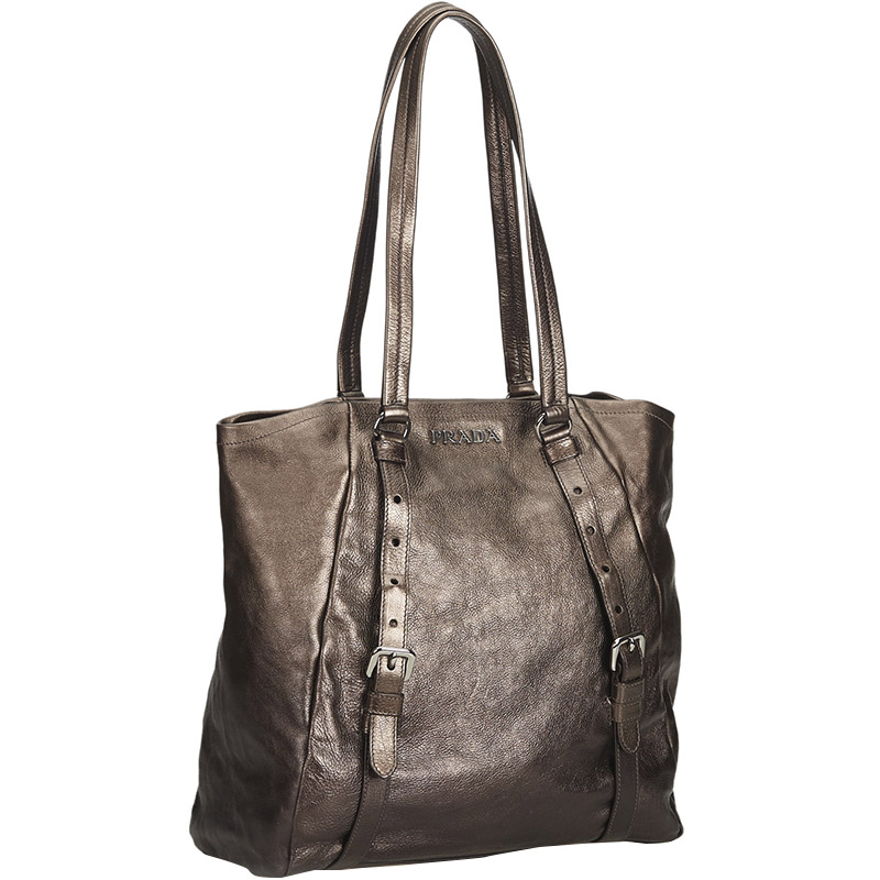 

Prada Brown Pebbled Leather Tote