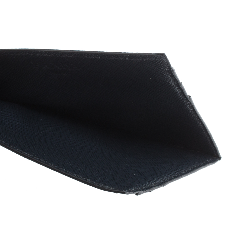 

Prada Navy Blue/Black Saffiano Leather Card Holder