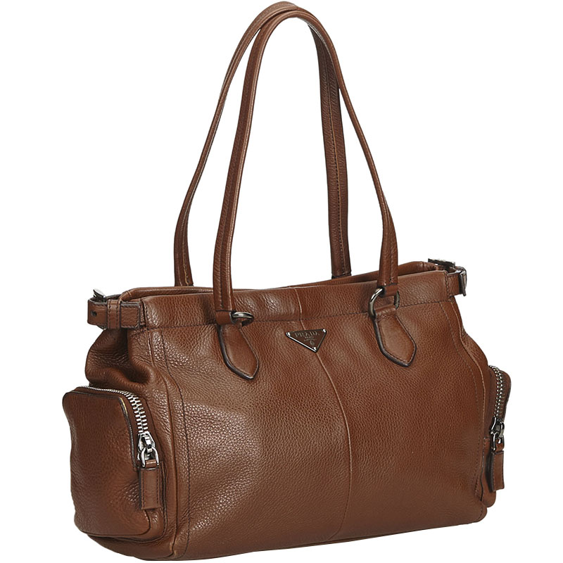 

Prada Brown Leather Tote Bag