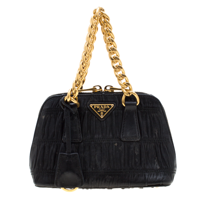 prada gaufre leather chain bag