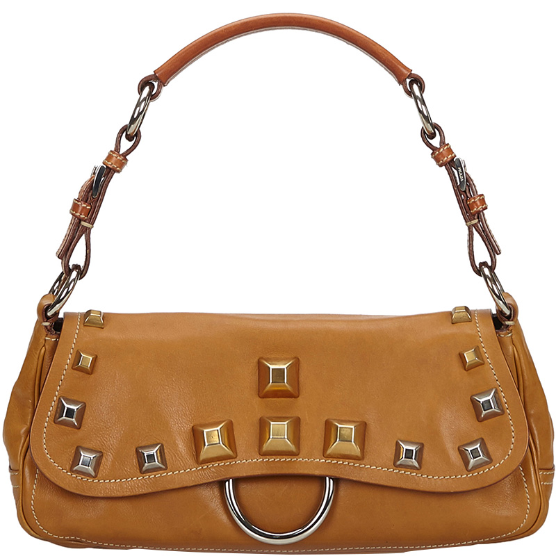Buy Prada Beige Leather Baguette Bag 209168 at best price | TLC