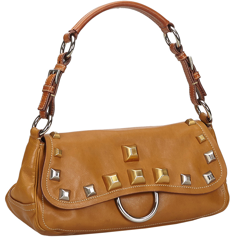 

Prada Beige Leather Baguette Bag, Brown